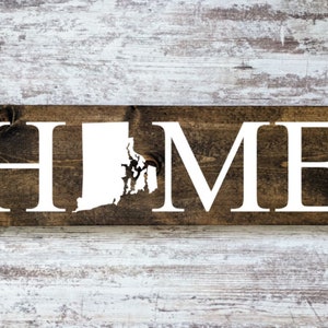 Rhode Island Home Sign. Rhode Island Home Decor. Rhode Island Home Poster. Reclaimed wood. Rhode Island Wall Art. Rhode Island Home Blocks.