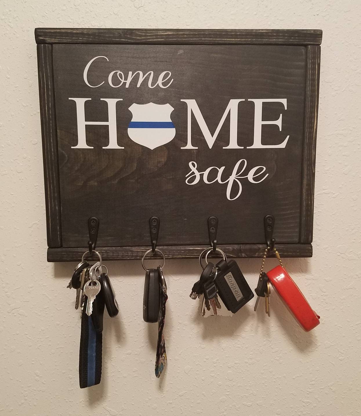 Come Home Safe Police Key Holder. Law enforcement key ring | Etsy