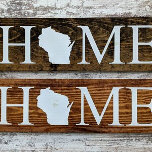 Wisconsin Home Sign. Wisconsin Home Decor. Wisconsin Art. Rustic Home Decor. WI Wall Art. Wisconsin Home Poster. Wisconsin Home Wall Decor image 2