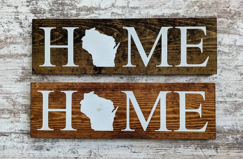 Wisconsin Home Sign. Wisconsin Home Decor. Wisconsin Art. Rustic Home Decor. WI Wall Art. Wisconsin Home Poster. Wisconsin Home Wall Decor image 2