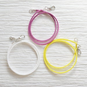 White, Yellow, Purple Necklace Cord, Faux Suede, Choker Cord, Pendant Cord, Vegan Supplies, Jewelry Making Supplies