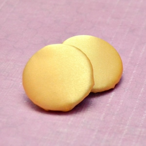 Yellow Button Earrings, Clip On, Pierced, Non Pierced, Womens Teens Fabric Jewelry, Wife Girlfriend Mom Sister Daughter Friend, Gift for Her