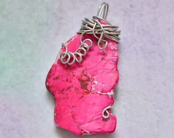 Pink Jasper Pendant, Womens Teens Statement Jewelry, Wife Girlfriend Mom Sister Daughter Friend Gift for Her