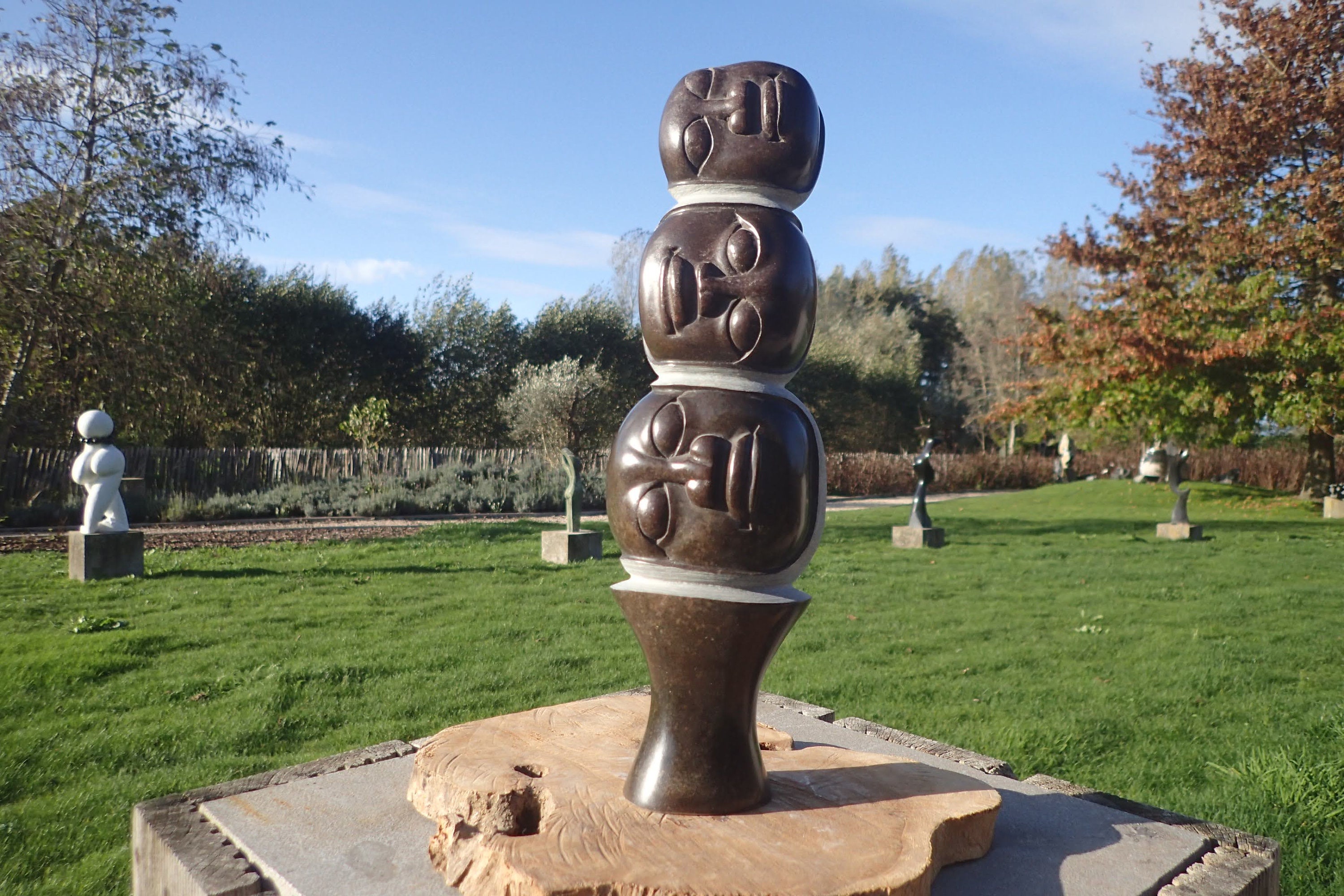 Stone Statue Playful Sculpture Differen Heads or Faces Piled Etsy