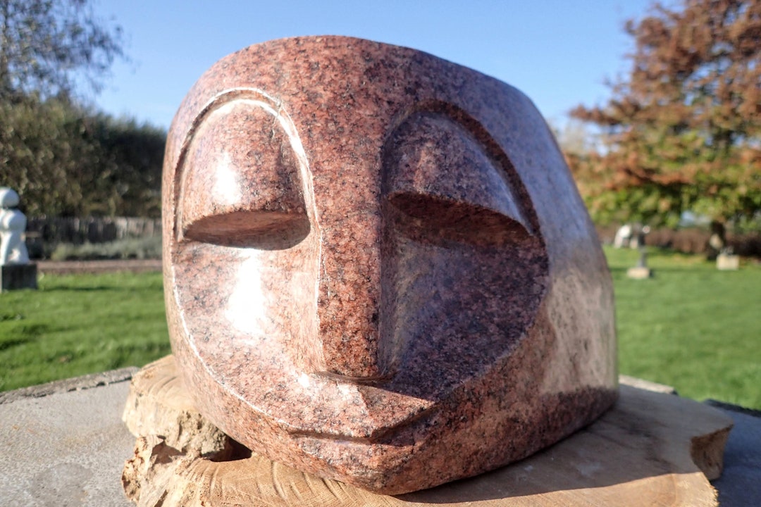 Unique Statue in Stone Face Sculpture in Marble Handcrafted Etsy