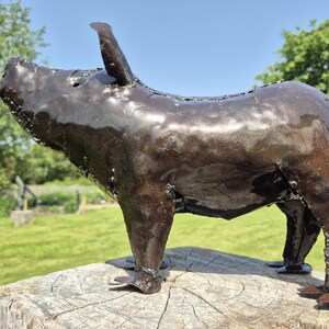 metal pig decor, pig sculpture, metal pig art, pig garden art, farmhouse pig, rustic pig art, garden animal, recycled metal, farmyard decor, handmade pig, outdoor pig art, pig lover gift, metal animal art