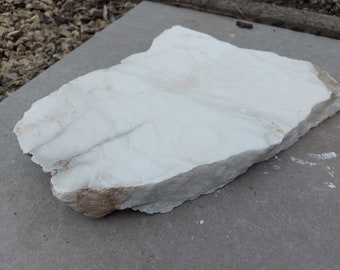 albast steen, stuk steen om te beeldhouwen,  schijf wit gewolkte albast, 7 kg, 1 stuk steen, medium hard, premium kwaliteit