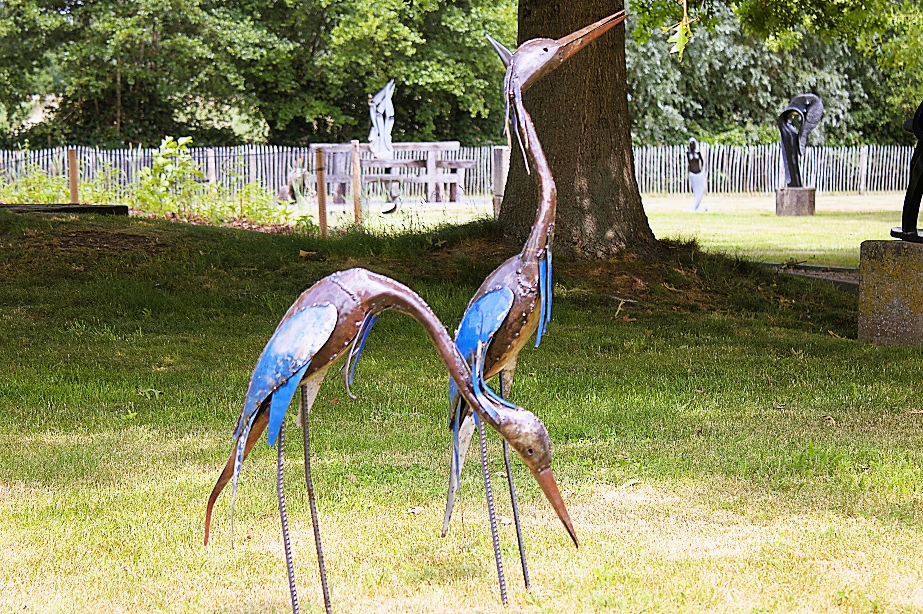 Statua Airone Da Giardino In Metallo, 21 Cm, Decorazione Resistente Per Esterno E Interno