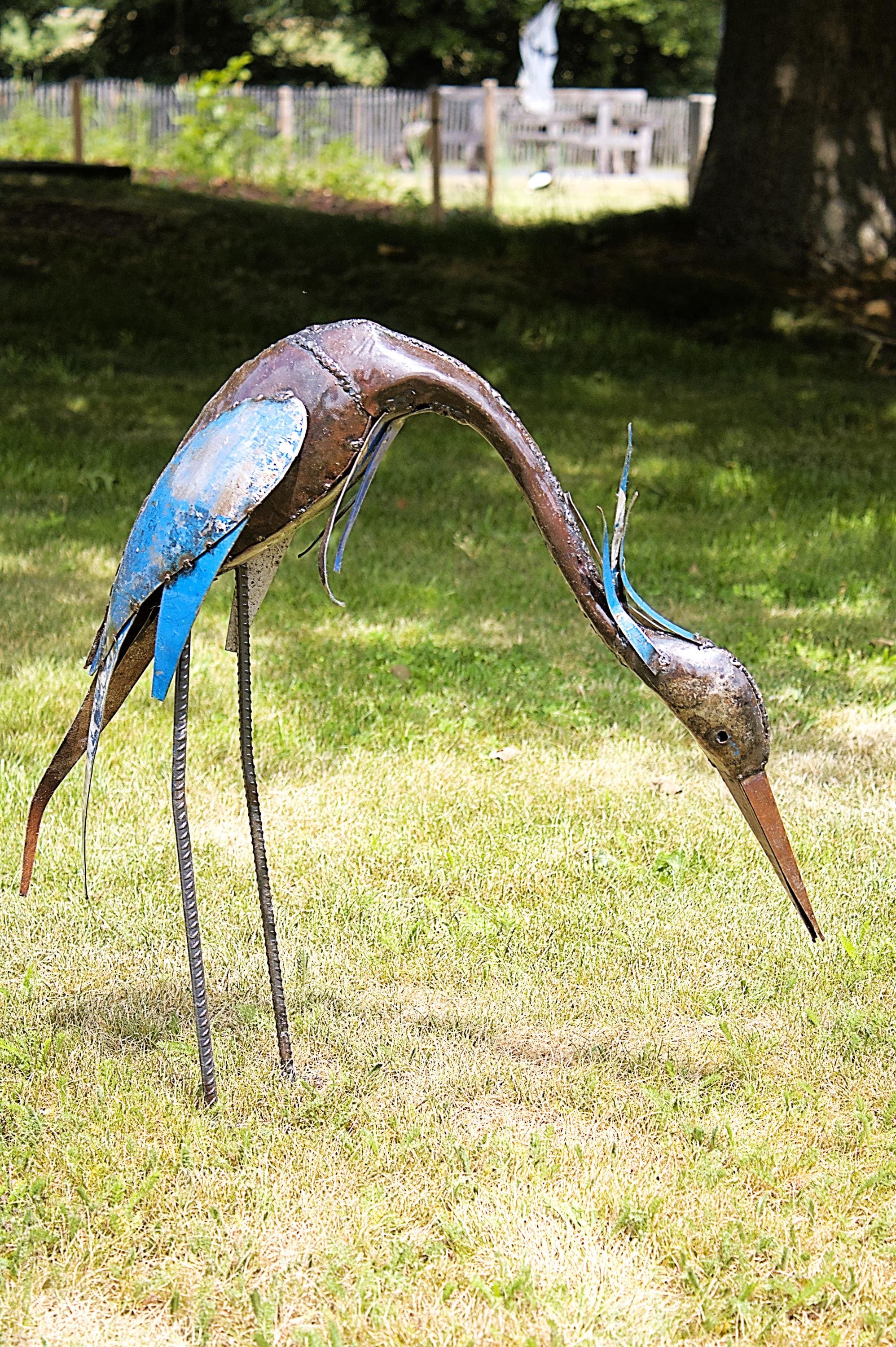 Statua Da Giardino: Airone Bianco In Metallo, Materiali Riciclati - Foto 7