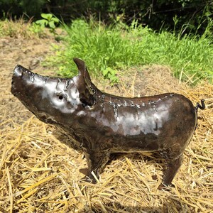 metal pig decor, pig sculpture, metal pig art, pig garden art, farmhouse pig, rustic pig art, garden animal, recycled metal, farmyard decor, handmade pig, outdoor pig art, pig lover gift, metal animal art