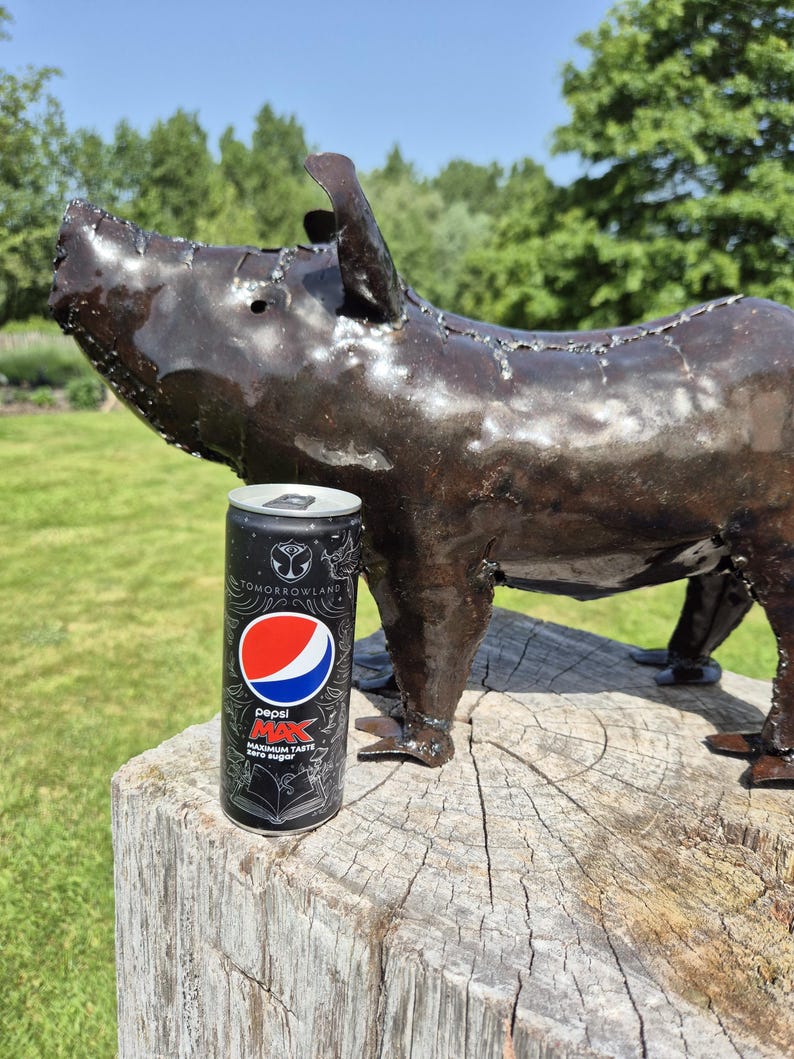 metal pig decor, pig sculpture, metal pig art, pig garden art, farmhouse pig, rustic pig art, garden animal, recycled metal, farmyard decor, handmade pig, outdoor pig art, pig lover gift, metal animal art