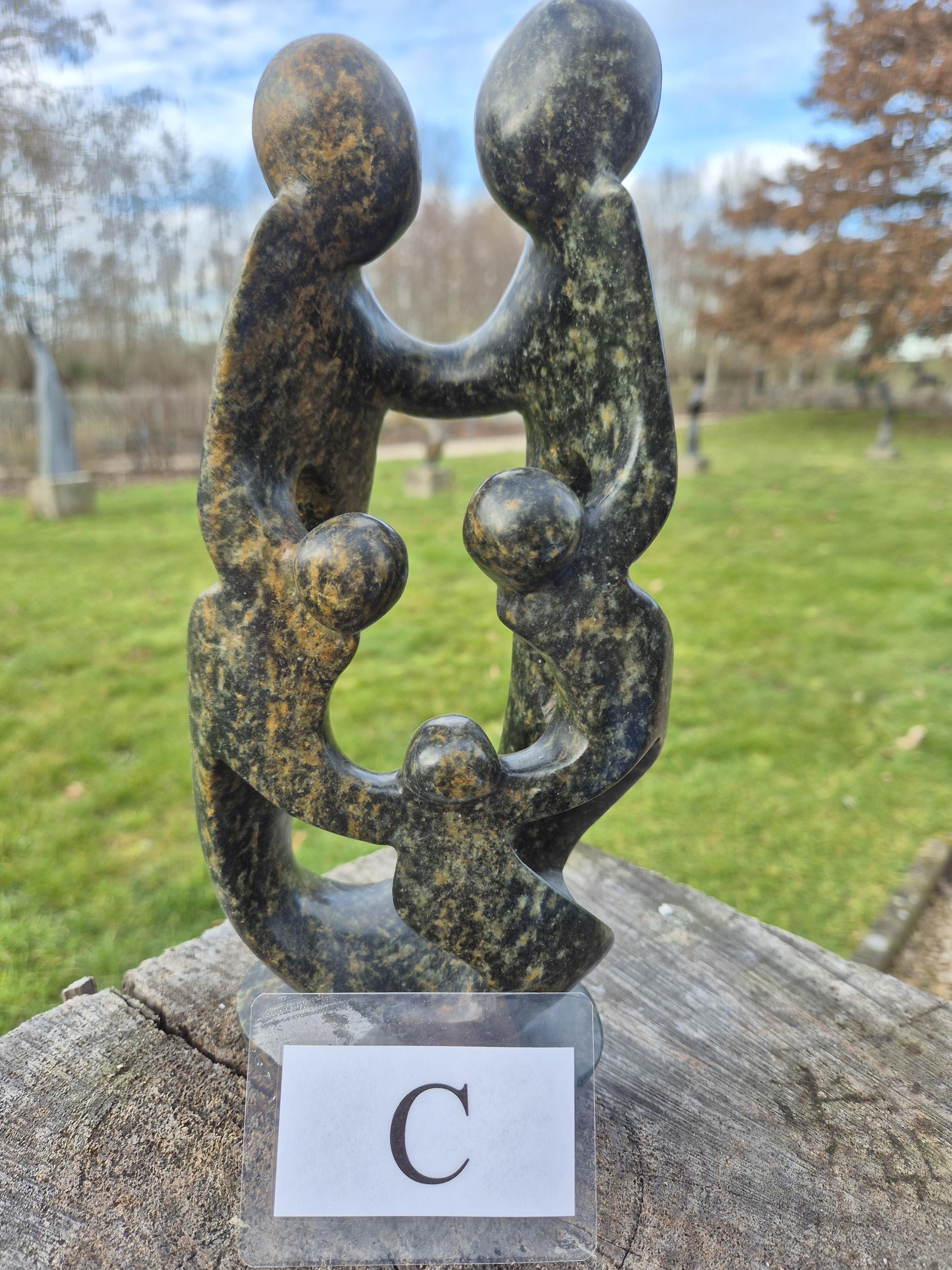 Stone Sculpture, Family of 4,5 or 7 People, Statue Made of Serpentine ...