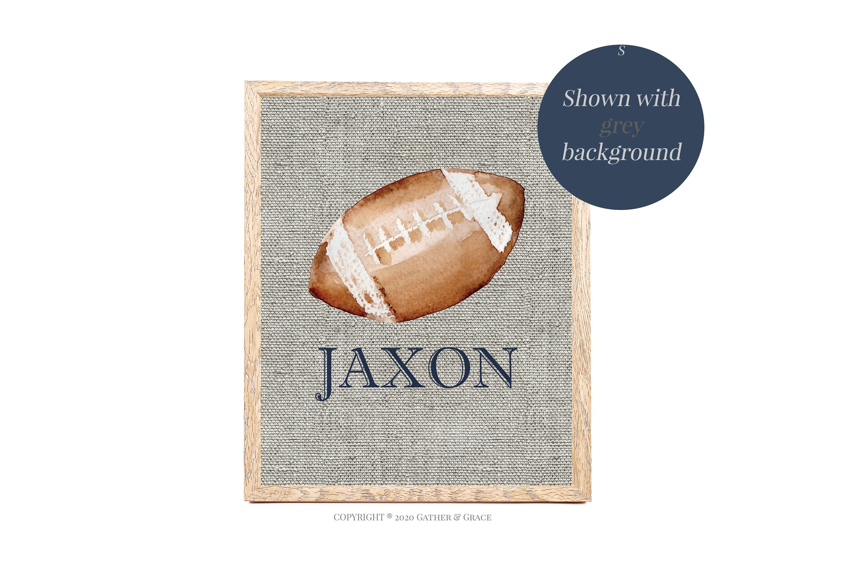 Custom Football Name Print Football Nursery Decor Sports Nursery Decor