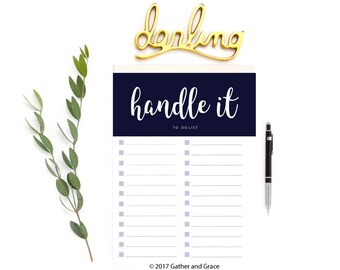 To Do List Printable, Navy To Do, Handle It Printable, To Do List, Handle It, Printable To Do List, Checklist Printable, Planner Printable