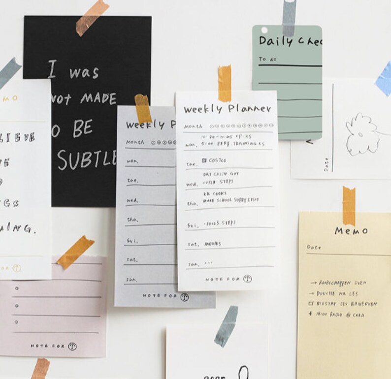 Memo Cute functional notepads~Choose from 4 designs Travelers notebook accessories Check lists Junk journal Bullet journal BUJO