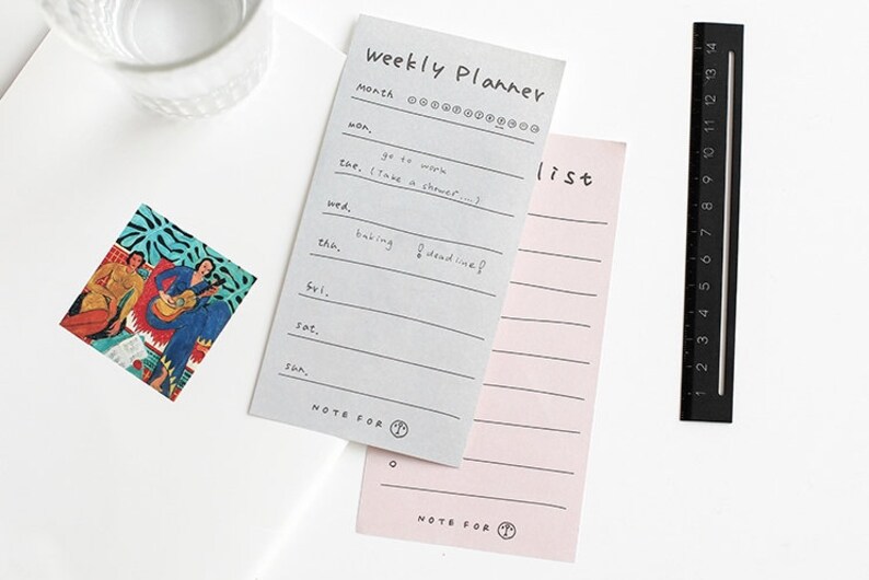Memo Cute functional notepads~Choose from 4 designs Travelers notebook accessories Check lists Junk journal Bullet journal BUJO