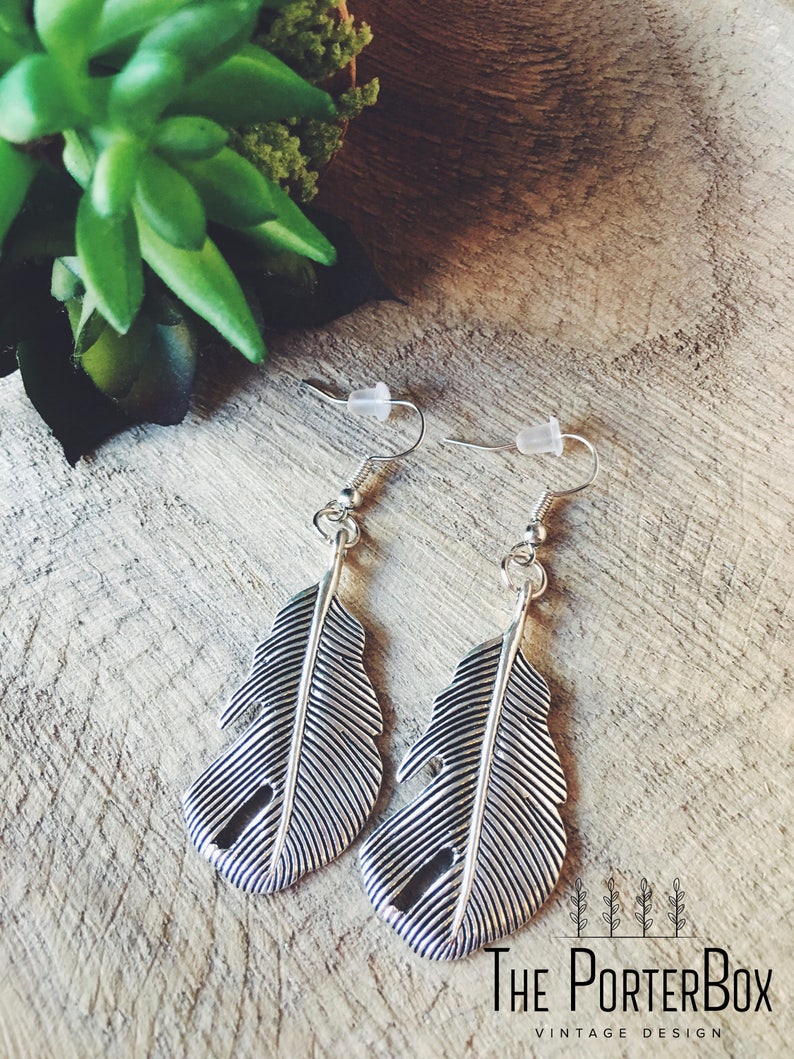 Drop Earrings Summer Earring Long Earrings Hippie Earrings Feather Earrings Mint Earrings Boho Jewelry Boho Earrings Dangle Earrings