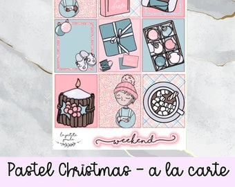 Pastel Christmas I A la carte planner sticker kit for vertical planners, A5 wide and Standard vertical, functional and decorative stickers,