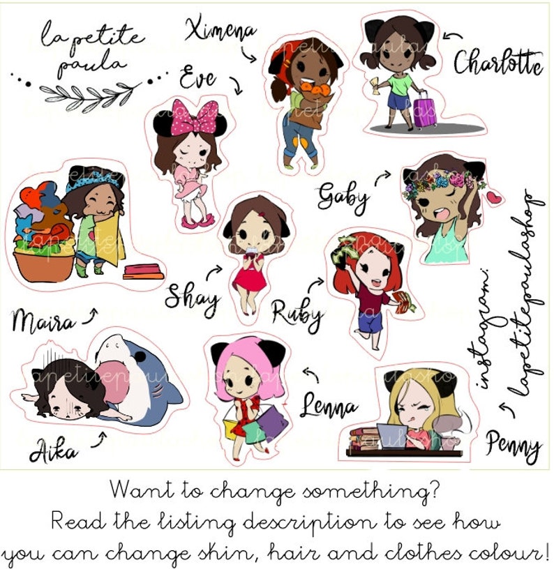 Bonfire smores C41 I Chibi girl I Doodle I Kawaii I Doll I Hand made I Choice of skin and hair I Functional I Custom I Hand drawn