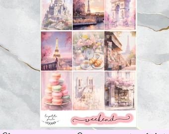 Blooming in Paris kit I A la carte planner sticker kit for vertical planners, A5 wide and Standard vertical, functional and decorative stick