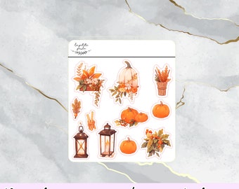 Thanksgiving 2023 decorative stickers for autumn and fall I Decorative sticker sheet for journaling, crafting, scrapbooking and for planners