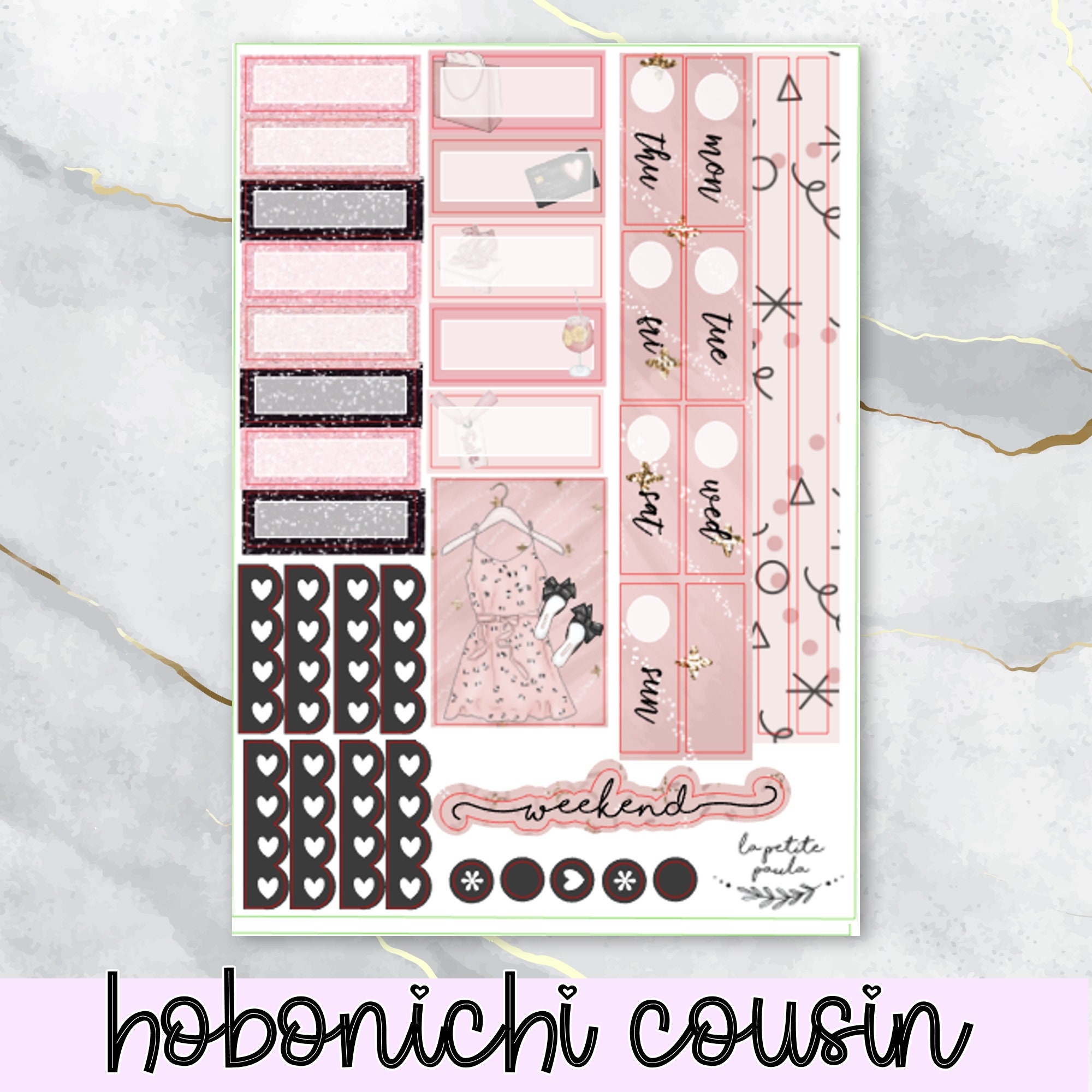 Planner Sticker kit Bundle and set for HOBONICHI COUSIN flower Hobocousin stickers weekly kit hobo cousin and cousin A5 Birthday girl