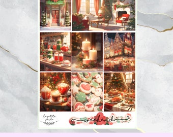 Downtown Christmas kit I A la carte planner sticker kit for vertical planners, A5 wide and Standard vertical, functional and decorative