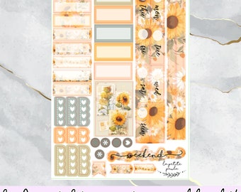 Sunflower paradise - Planner Sticker kit Bundle and set for HOBONICHI COUSIN A5, Jibun B6 and Wonderland B6, choose the planner, hobo cousin