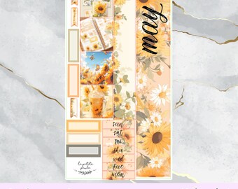 Zomer en lente maandelijks - Zonnebloemparadijs - Planner Sticker kit Bundel en set voor HOBONICHI COUSIN A5, Jibun B6 en Wonderland B6