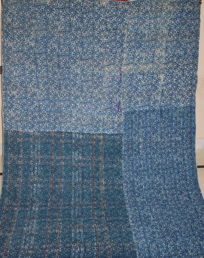 Artisan VIntage Kantha Quilt Handmade Indian Throw Blanket Cotton Coverlet ART-RL103 By artisanofrajasthan