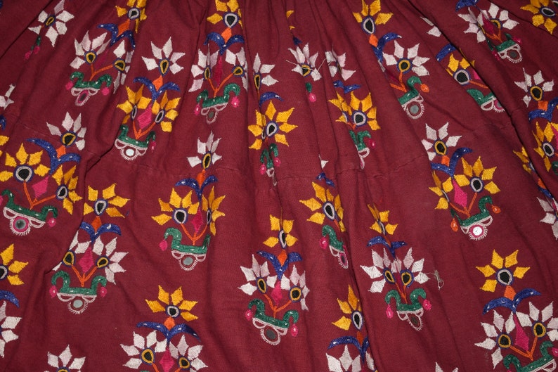 Antique Handmade Tribal Kutchi Skirts Vintage Embroidered Indian Belly Dance Skirt SKT09
