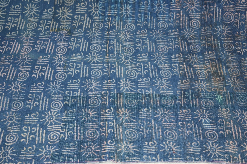 Artisan VIntage Kantha Quilt Handmade Indian Throw Blanket Cotton Coverlet ART-RL103 By artisanofrajasthan