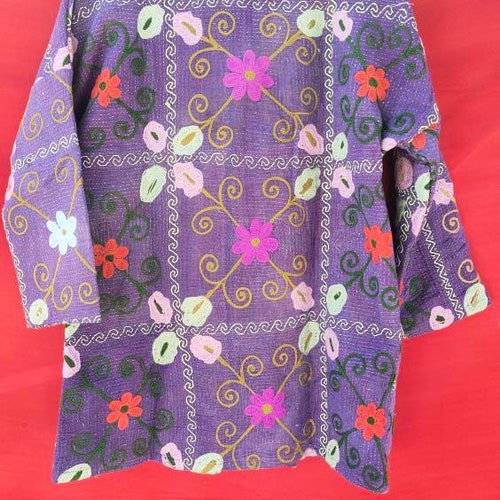 Vintage Kantha Suzani Handmade Embroidery Jacket's Robe shops Free Size By artisanofrajasthan