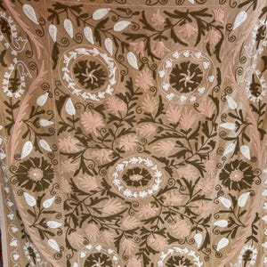 Cotton Suzani Bedspread, twin Size Bedcover, Embroidery Comforter, Suzani Wall Hanging, Floral Bed Linen, Antique Quilt, Boho Suzani Fabric