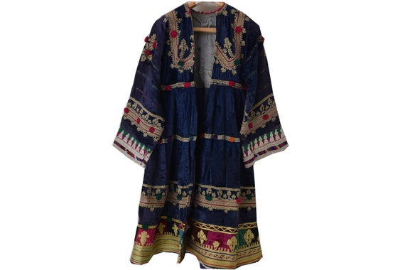 Antique Afghan Dress - Vintage Hand Embroidered Ku