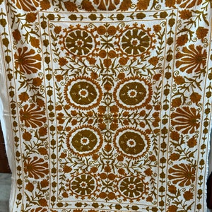 Suzani throw, Suzani hand embroidery bedspread, Suzani Wall hanging & table cover, Suzani decor, Bohemian decor, Uzbek suzani embroidery