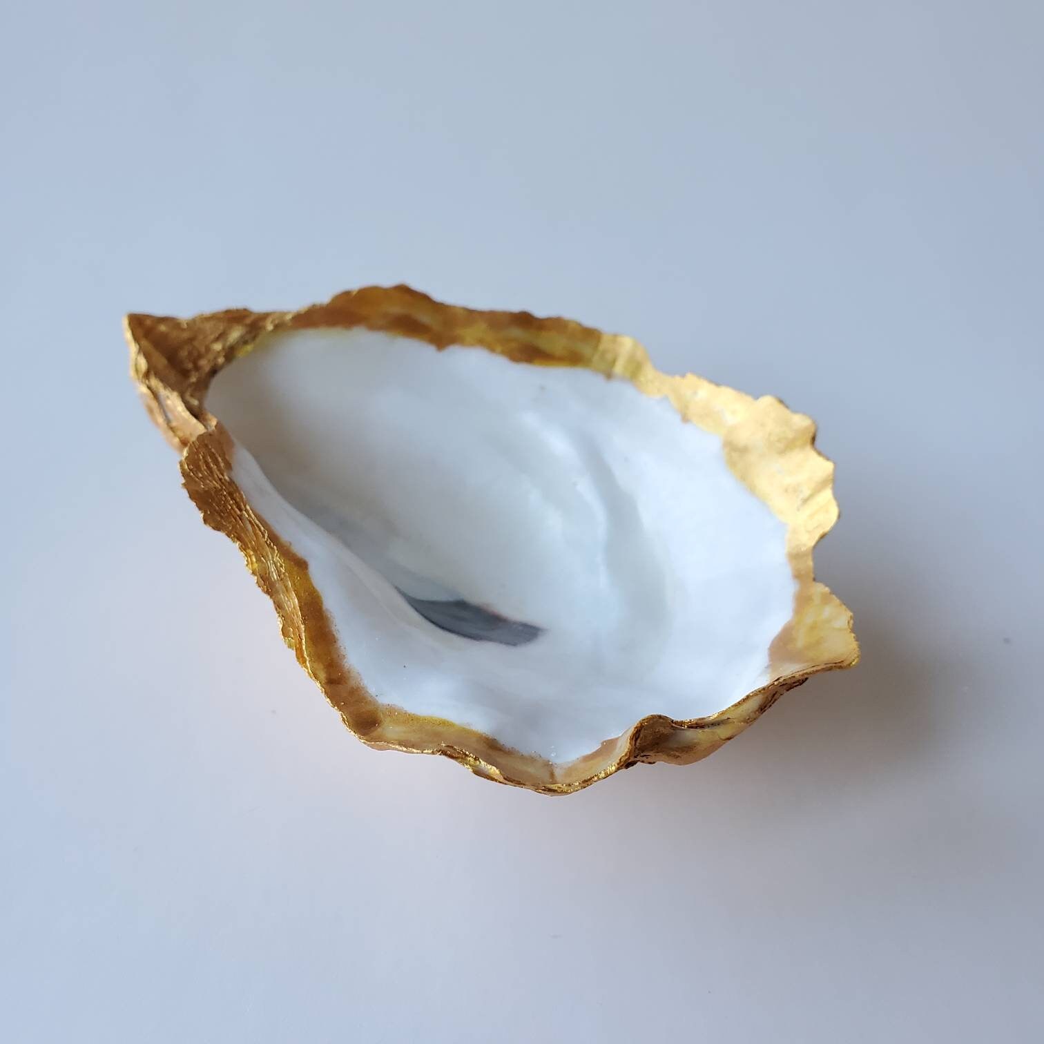Decoración de boda de ostra grande pintada en oro. 3 1/2 Etsy