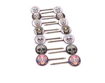 Dia de los Muertos Skull Bobby Pins