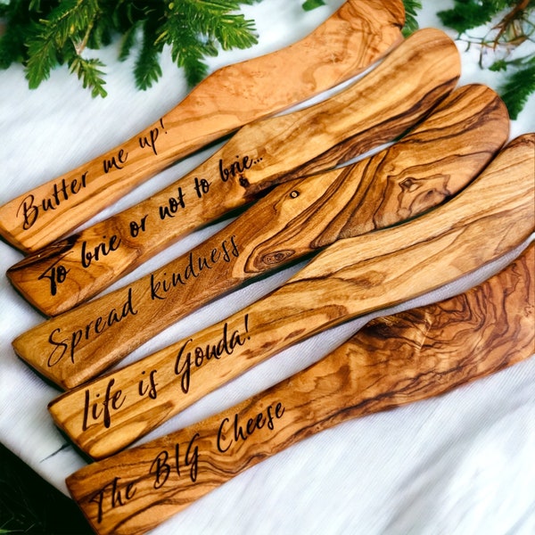 Personalized spreader olivewood, butter, cheese knife, hummus, charcuterie, cheese board