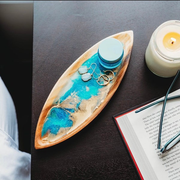 Surfboard trinket dish, canoe dish, functional art