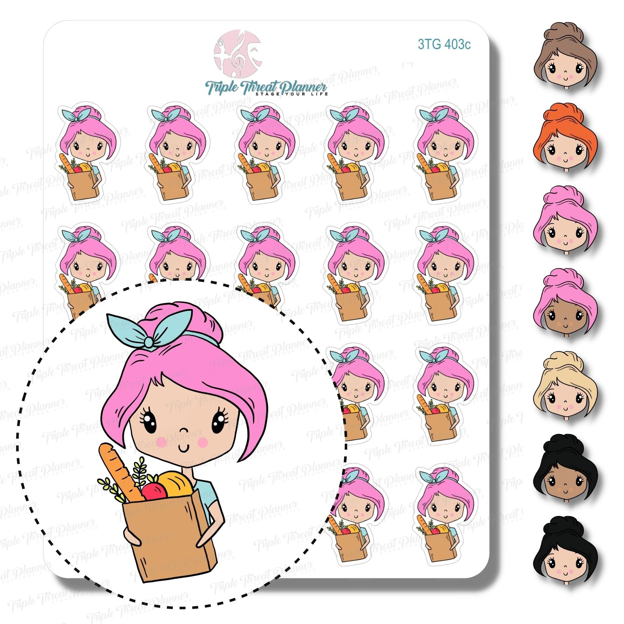 Cute Grocery Shopping Planner Sticker Etsy