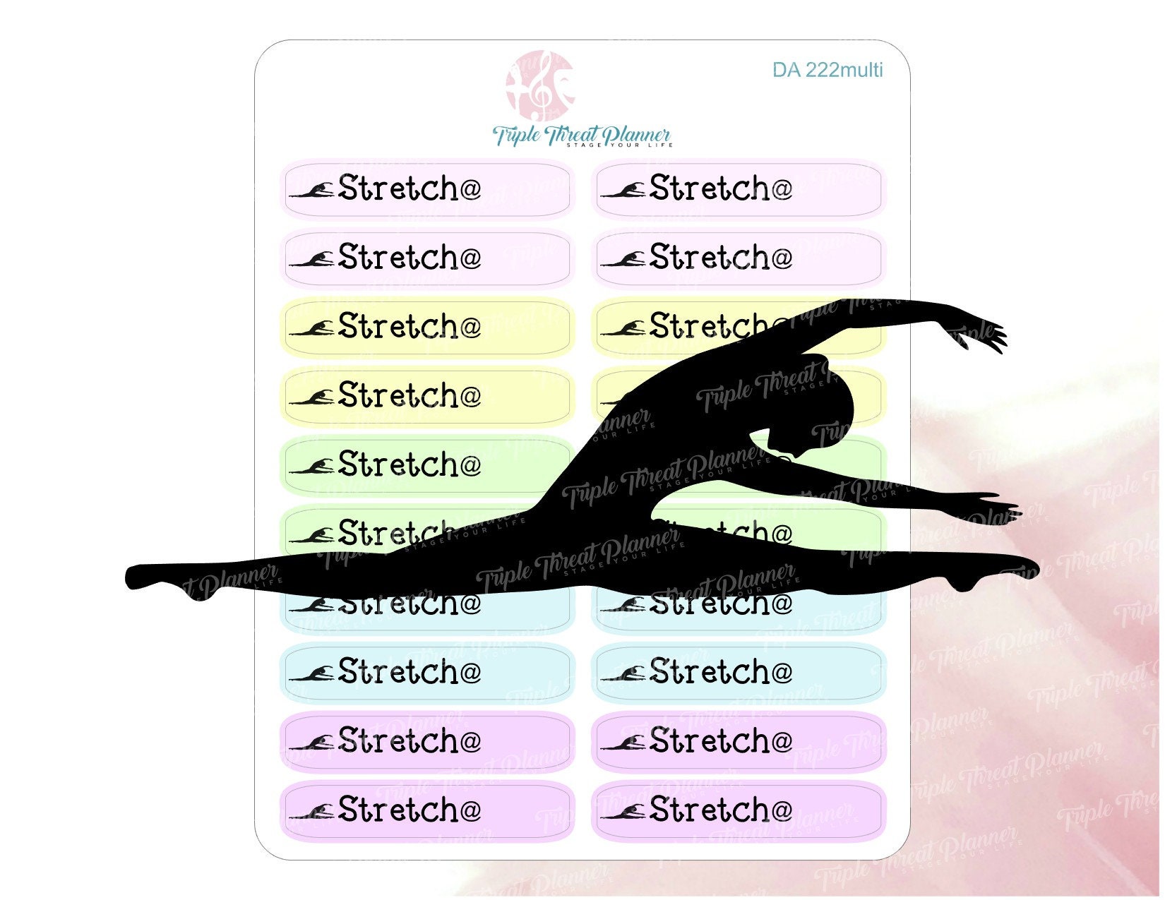 Stretch Dance Class Stickers Etsy