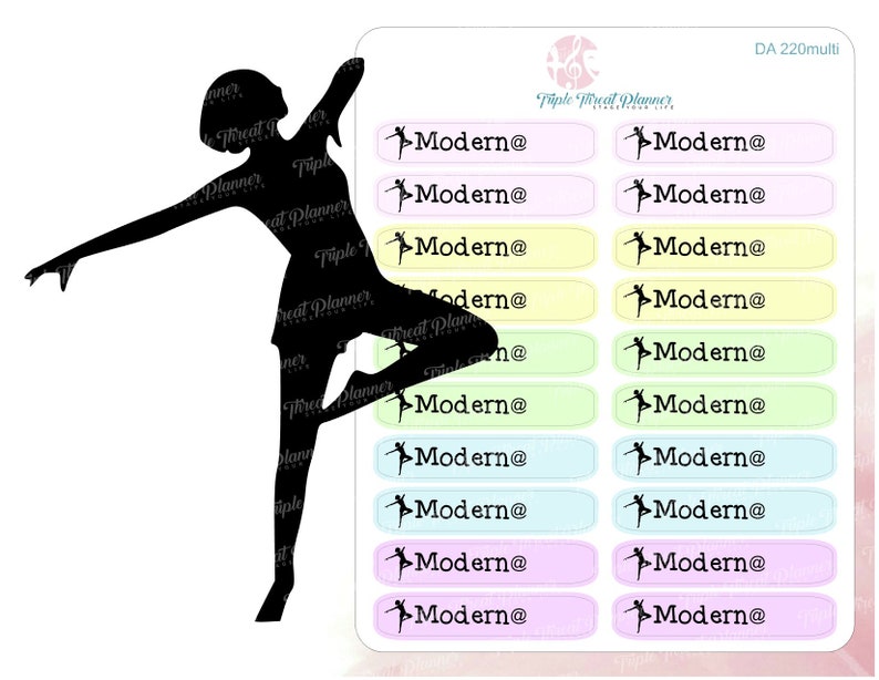 Modern Dance Class Stickers Etsy