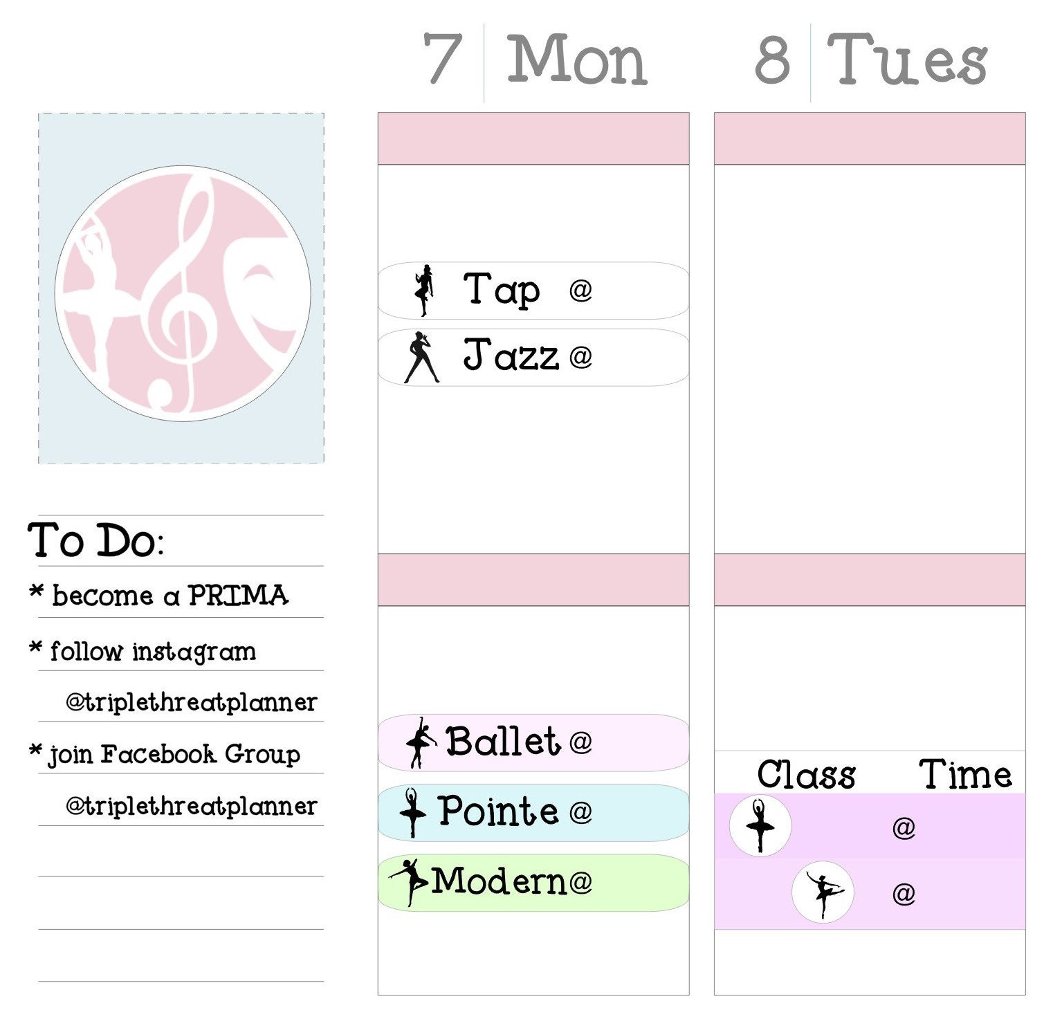 Ballet Dance Class Stickers Etsy