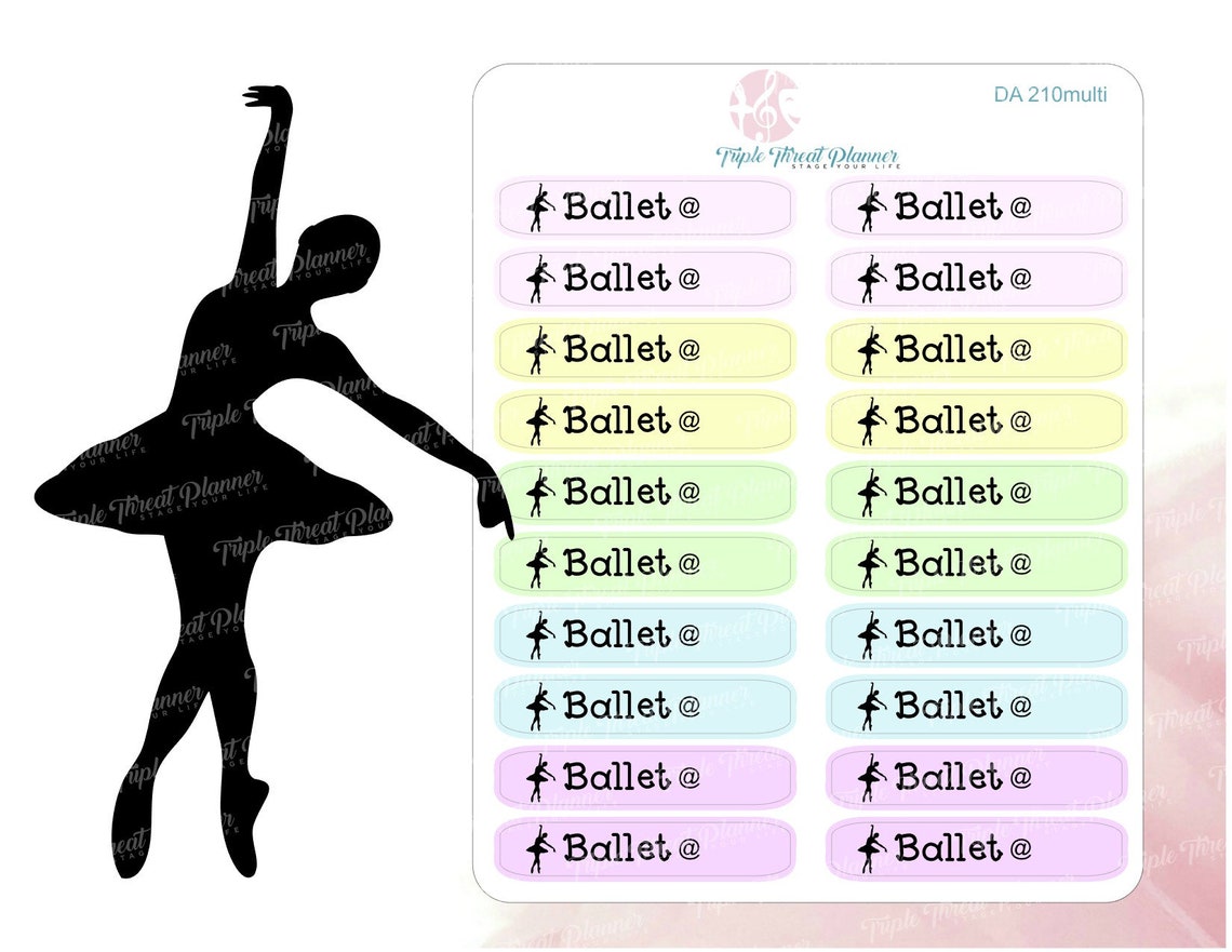 Ballet Dance Class Stickers Etsy