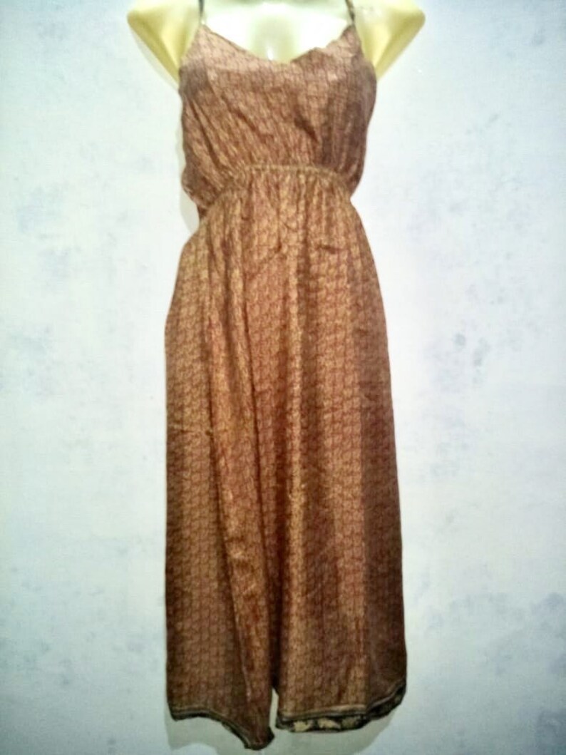 Silk Sari Baby Sun Dress with Multi-Color Indian Design SmallMedium Ethical Fashion