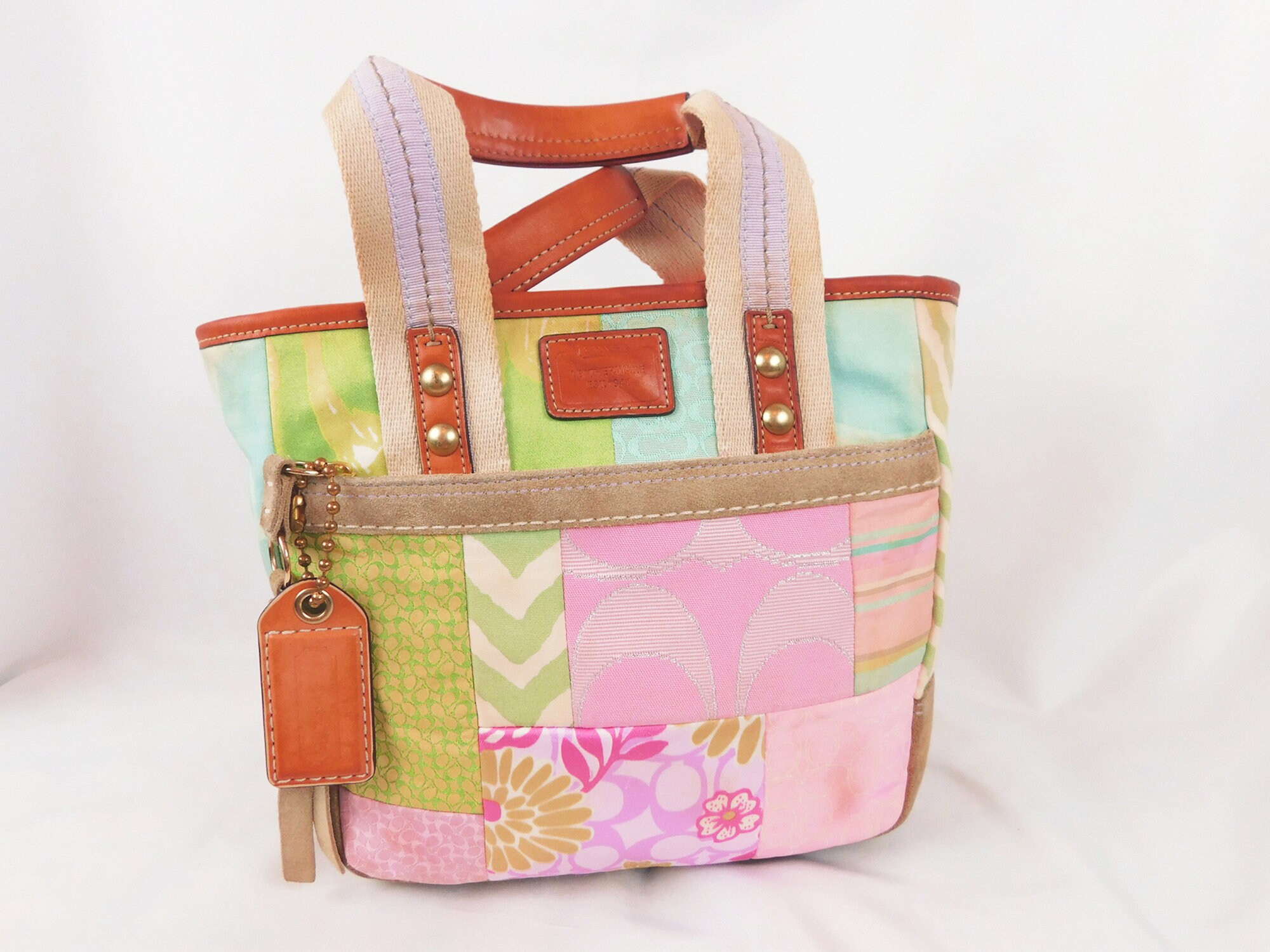 coach pastel patchwork purse