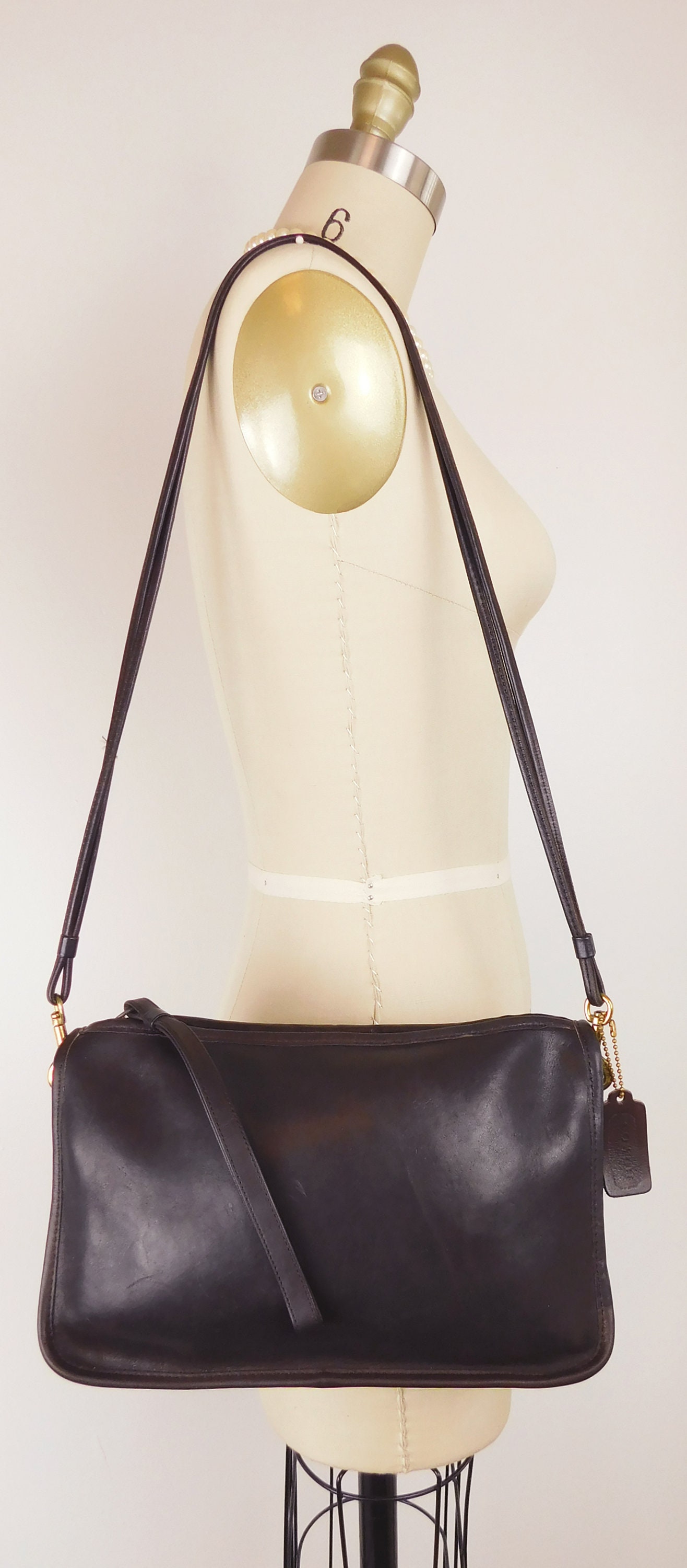 Vintage Coach Mahogany Leather basic Bag | Etsy