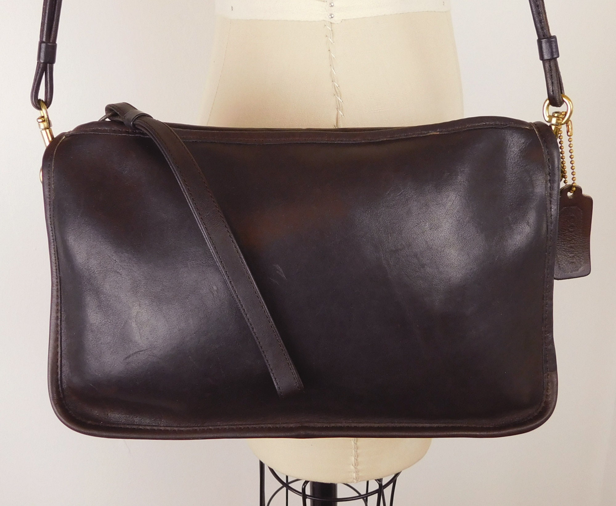 Vintage Coach Mahogany Leather basic Bag | Etsy