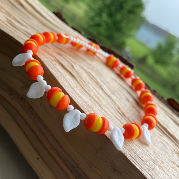 Fun Fall Necklace- DIY Candy Corn Necklace - Keeping it Simple